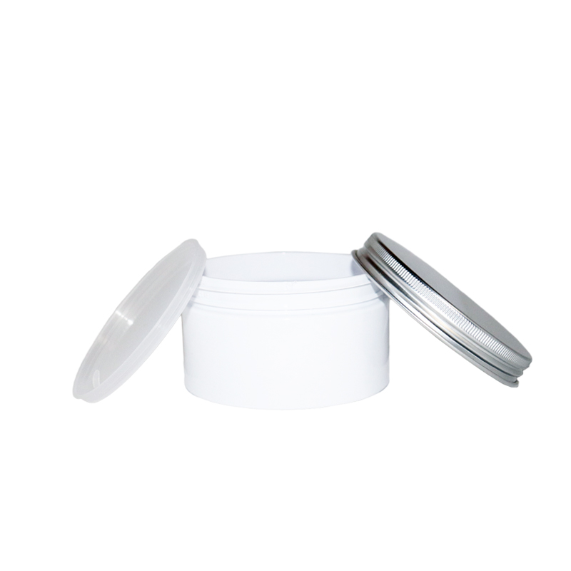 Empty HDPE Plastic Cream Jar Container With Aluminum Plastic Cap