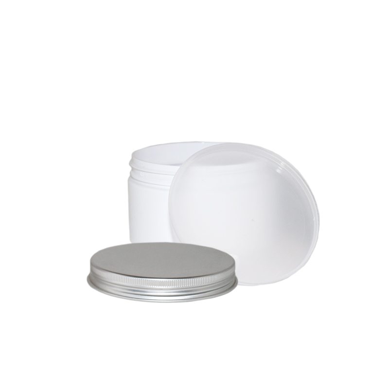 Empty HDPE Plastic Cream Jar Container With Aluminum Plastic Cap