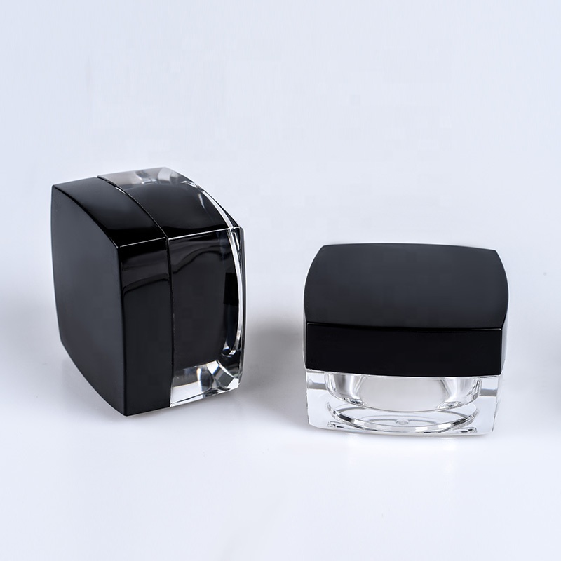 Empty HOT Square shape cosmetic skincare packaging 5g 10g 15g 30g 50g acrylic face cream jar