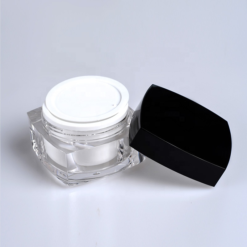Empty HOT Square shape cosmetic skincare packaging 5g 10g 15g 30g 50g acrylic face cream jar