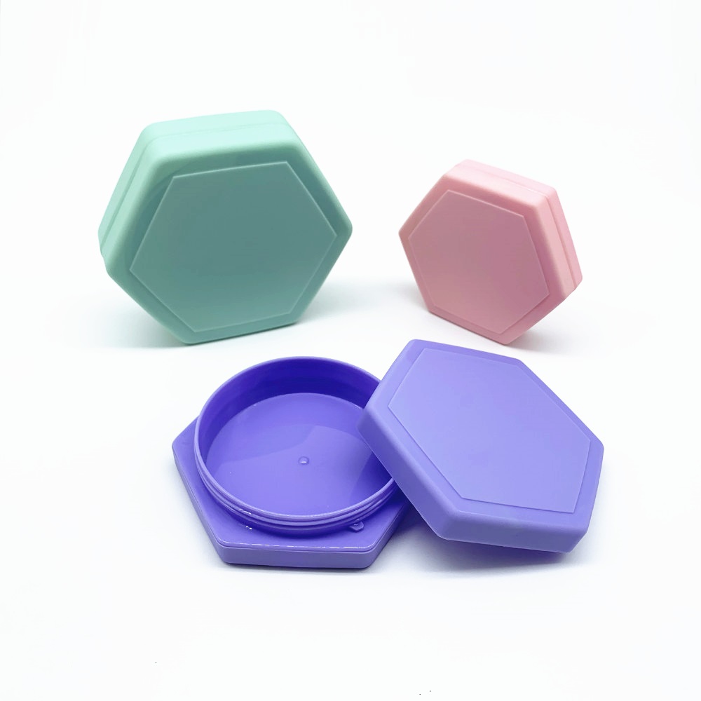 Empty Hexagon Shape Plastic PP Elegant 50ml 100ml 160ml Flat Cosmetic Jar