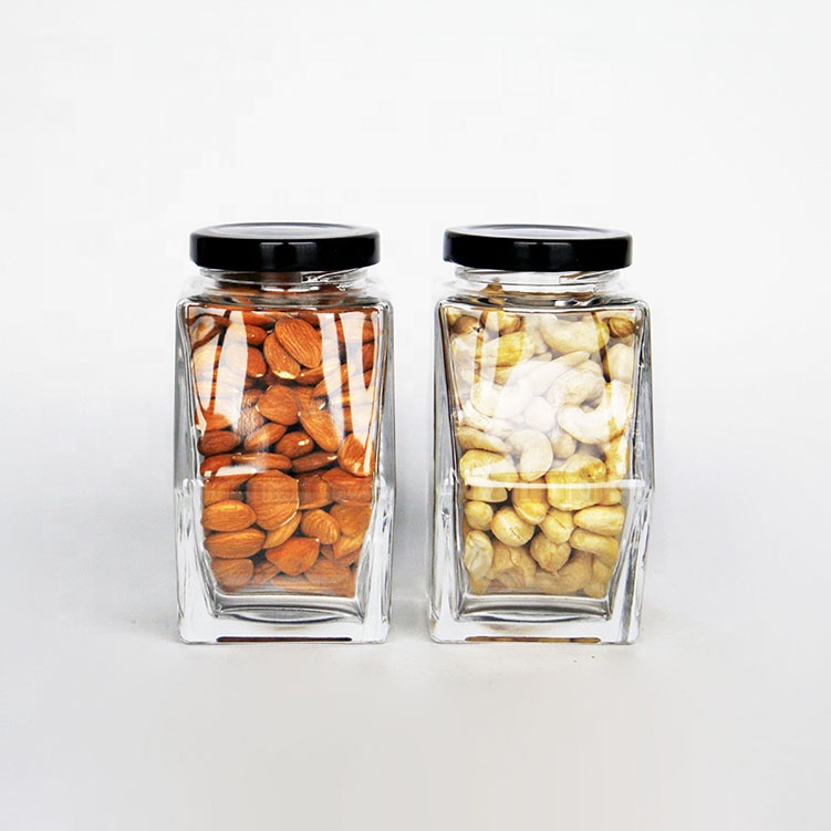 Empty Hexagonal Shaped 230ml Honey Glass Food storage Jars With Twist-off Cap