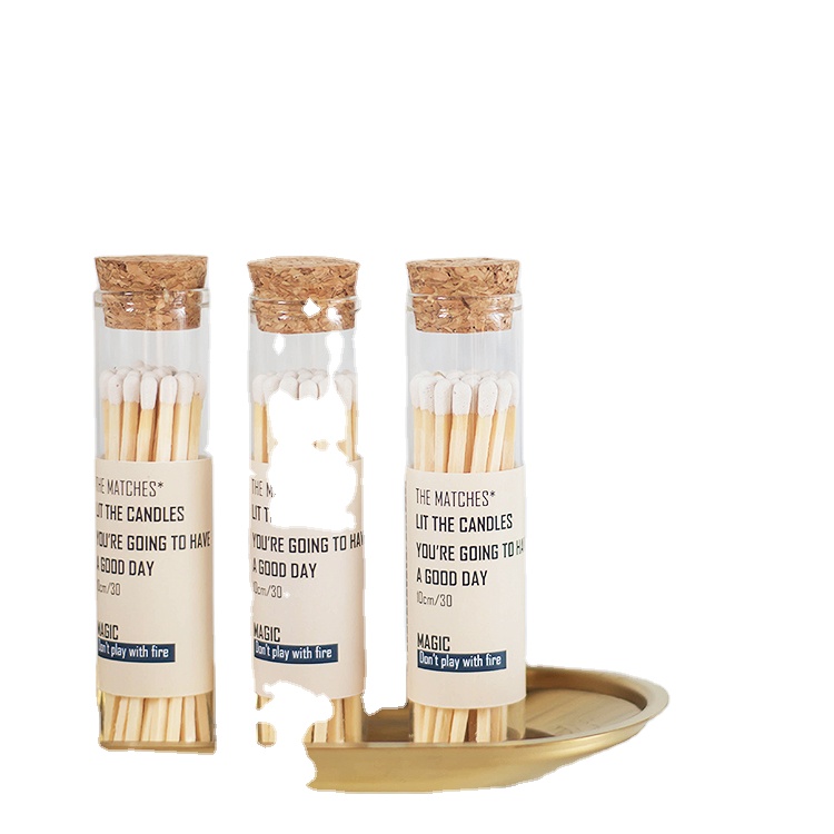 Empty High Borosilicate Glass Jar of Matches Jar With Cork