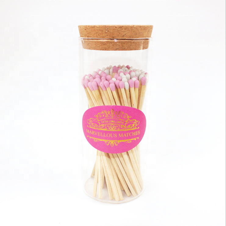 Empty High Borosilicate Glass Jar of Matches Jar With Cork