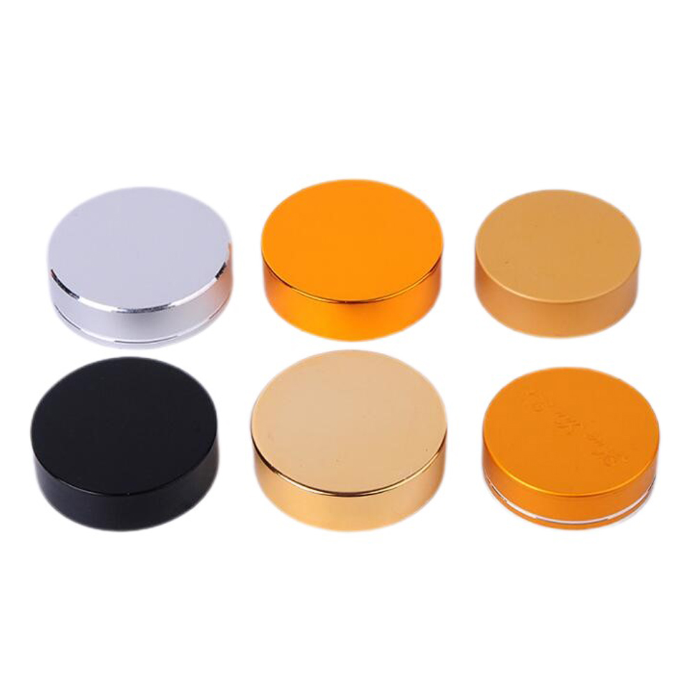 Empty High Quality 60ml Amber Round Glass Jar with Gold Metal Lid in Stock
