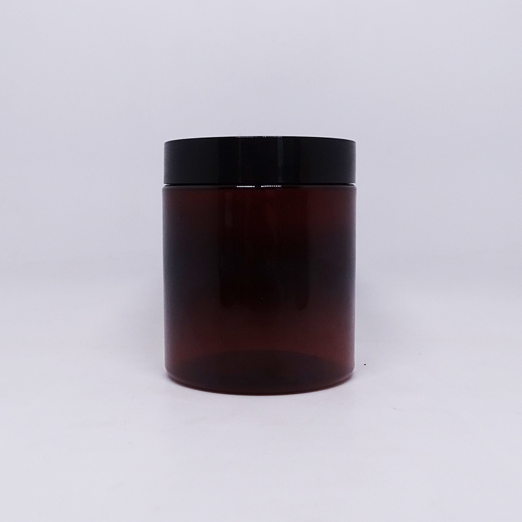 Empty Label Pet Jar Amber Printing Skin Care Cream Aluminum 250ml for Hair Pomade Packaging