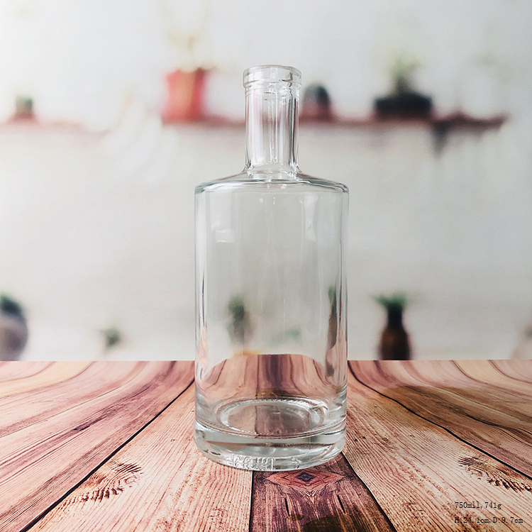 Empty Logo Printing Crystal Bottle 750 ml Alcohol Glass Bottles for Whiskey Liquor