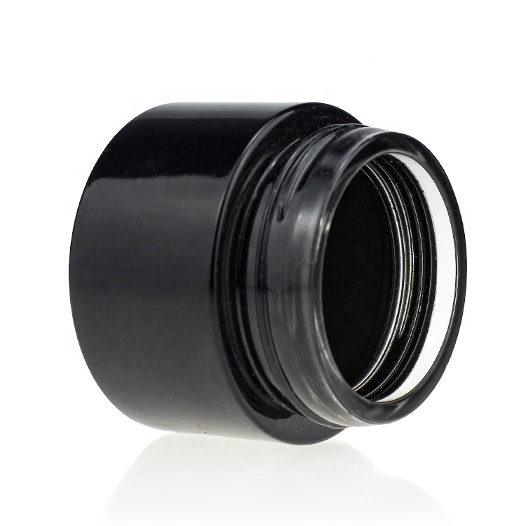 Empty Luxury 100g Screw Cap Wholesale Cosmetic Black Glass Cream Jar For Sale