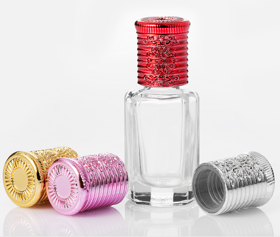 Empty Luxury 3ml 6ml 10ml 12ml Octangle Roller Glass Attar Bottle Glass Stick/Applicator Bottles Essential Oil Roll on Bottle