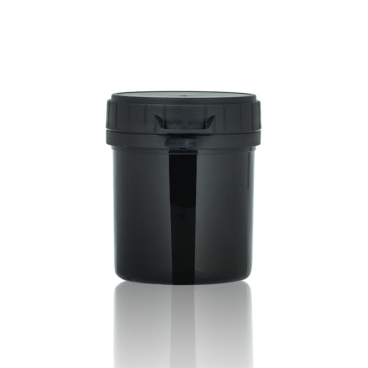 Empty Luxury Cosmetic Eye Paste Mask Plastic Packaging Jar Customized Size 100g 200g Bucket Cosmetic Packaging Black Pet