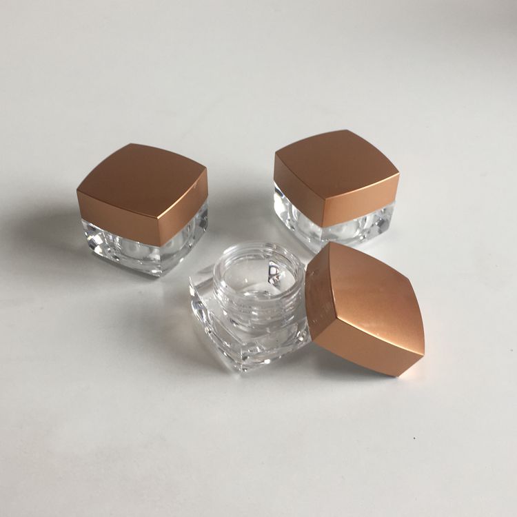 Empty Luxury Cosmetic Packaging Clear Brown Cap Hand Cream Jar Plastic