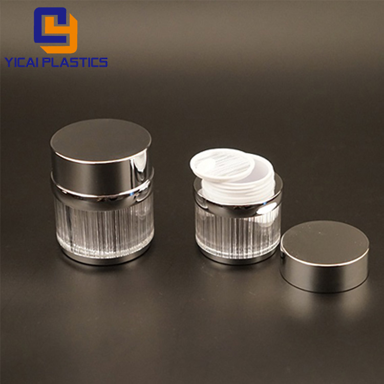 Empty Luxury Cosmetic Packing Round Acrylic Jar And Bottle