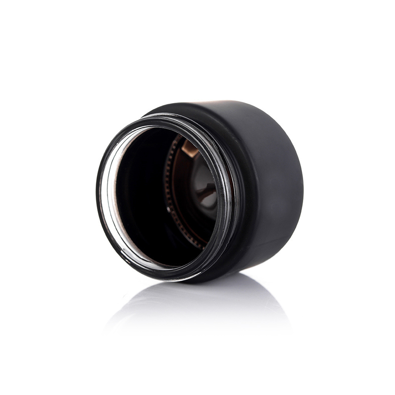 Empty Luxury Palm Oil 20g 30g 50g 1oz Reuseable Black Frosted Glass Cosmetic jar Packaging