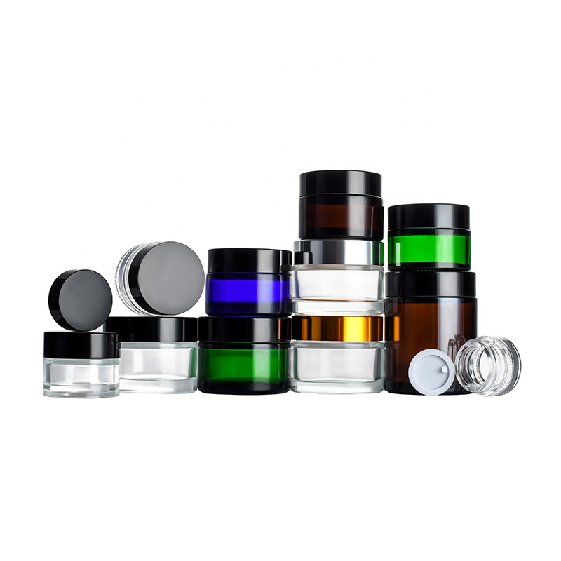 Empty Luxury facial cream container 3g 5g 10g 15g 20g 30g 50g 100g clear frosted clear glass cream jar