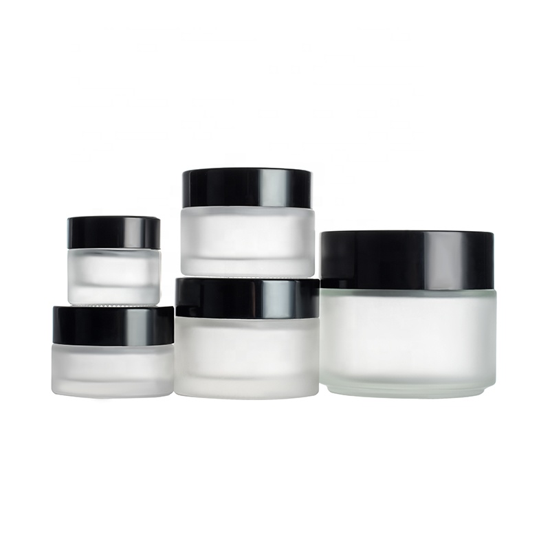 Empty Luxury facial cream container 3g 5g 10g 15g 20g 30g 50g 100g clear frosted clear glass cream jar
