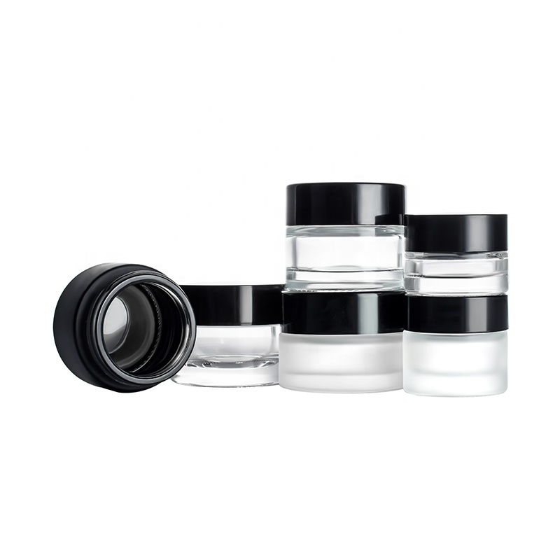 Empty Luxury facial cream container 3g 5g 10g 15g 20g 30g 50g 100g clear frosted clear glass cream jar