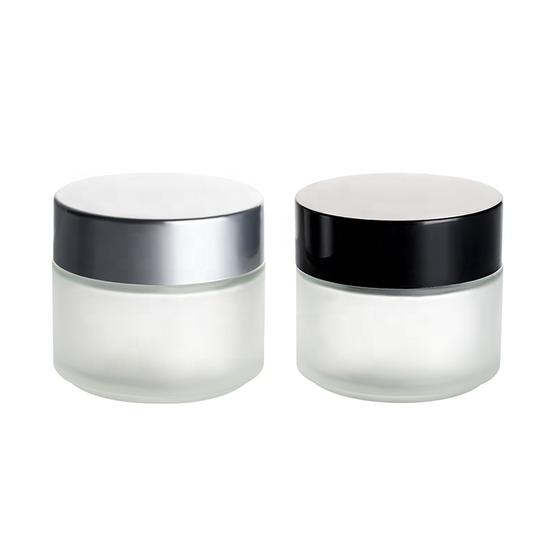 Empty Luxury facial cream container 3g 5g 10g 15g 20g 30g 50g 100g clear frosted clear glass cream jar
