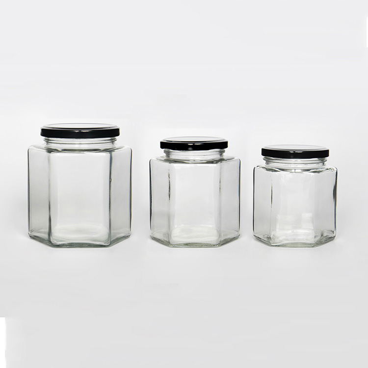 Empty Many Available Size 50g~1000g Square Glass Honey Jar Jam Jar Canning Jar With Screw Metal Black Or Golden Lid