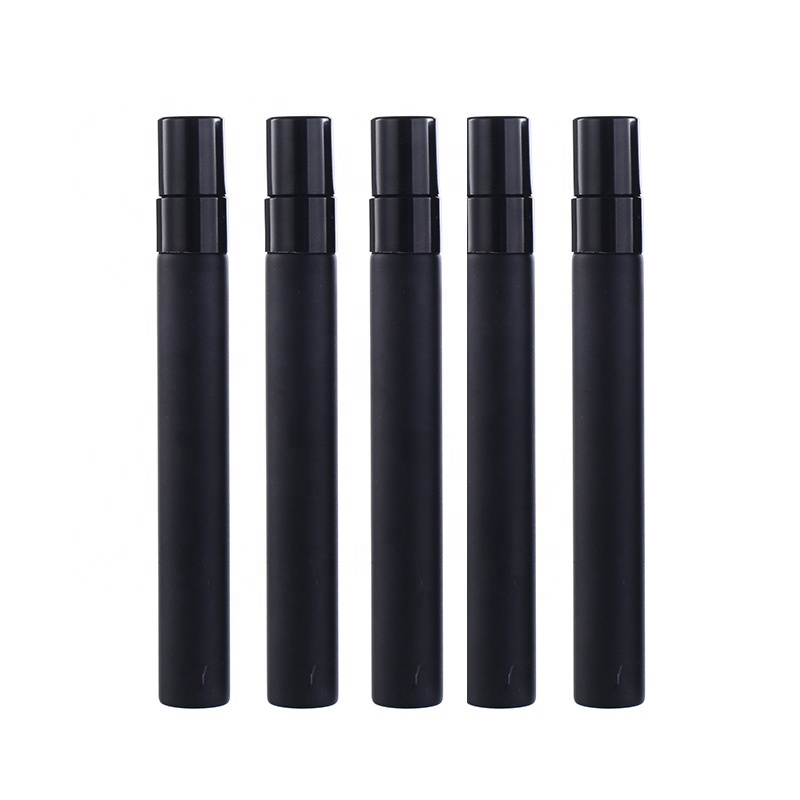 Empty Mini 10ml Matte Black Refillable Portable Glass Spray Bottles Pocket Spray Glass Perfume Bottle Wholesale