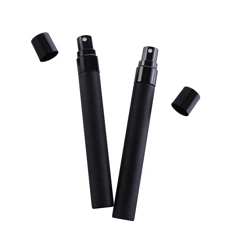 Empty Mini 10ml Matte Black Refillable Portable Glass Spray Bottles Pocket Spray Glass Perfume Bottle Wholesale