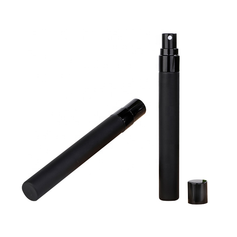 Empty Mini 10ml Matte Black Refillable Portable Glass Spray Bottles Pocket Spray Glass Perfume Bottle Wholesale