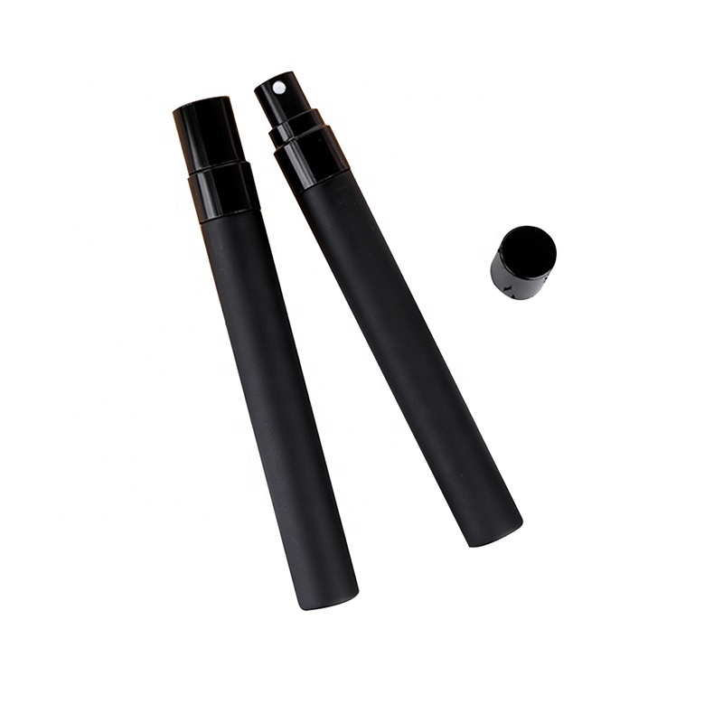 Empty Mini 10ml Matte Black Refillable Portable Glass Spray Bottles Pocket Spray Glass Perfume Bottle Wholesale