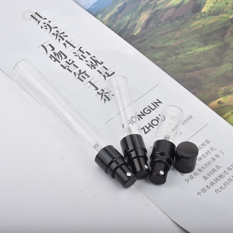 Empty Mini 10ml Matte Black Refillable Portable Glass Spray Bottles Pocket Spray Glass Perfume Bottle Wholesale