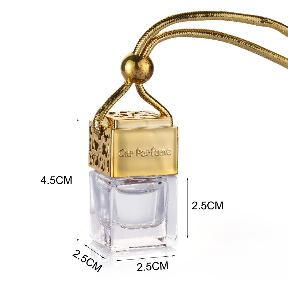 Empty Mini Car Vent Perfume Glass Bottle With Hanging Rope Car Perfume Hanging Diffuser Of Wooden Cap Perfume Bottle