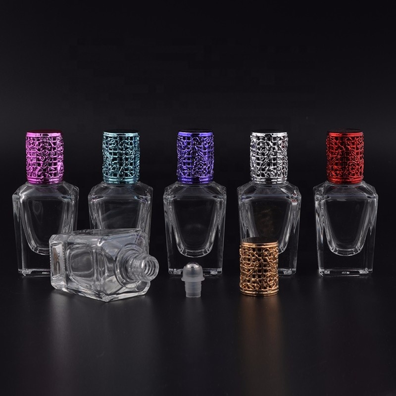 Empty Mini Luxury 3ml 5ml 8ml 10ml 12ml 15ml Roller Glass Bottle Roll on Bottles with Alloy Cap Metal Lid for Essential Oil