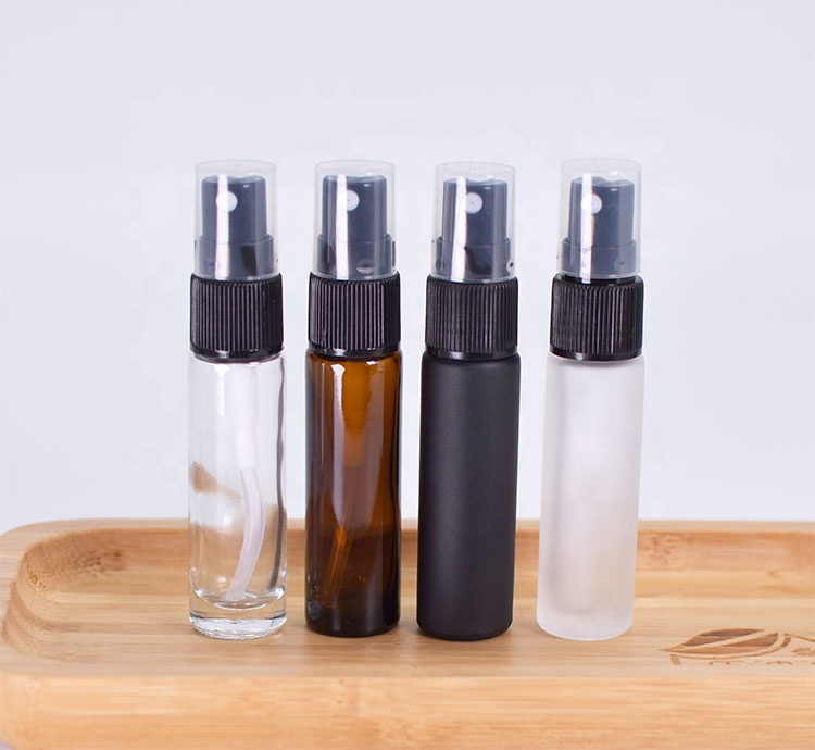 Empty Mini Pocket perfume package 6ml 8ml 10ml 15ml thick Glass Mist Spray Bottle with plastic Atomizer sprayer