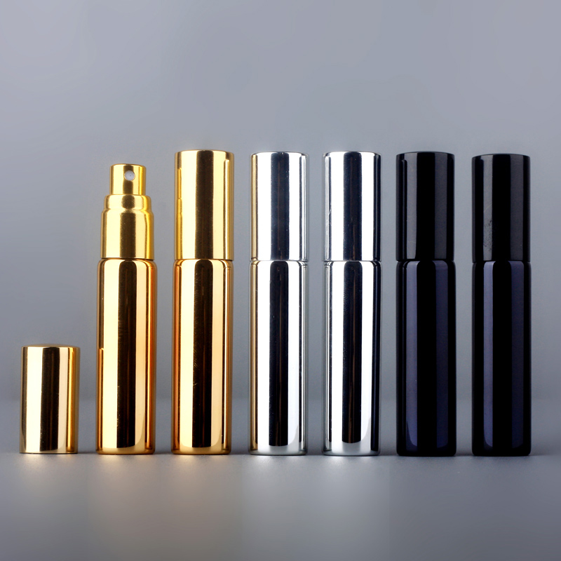 Empty Mini Refillable 5ml 10ml UV Coating Color Portable Glass Perfume Bottles Pocket Spray Parfum Bottle