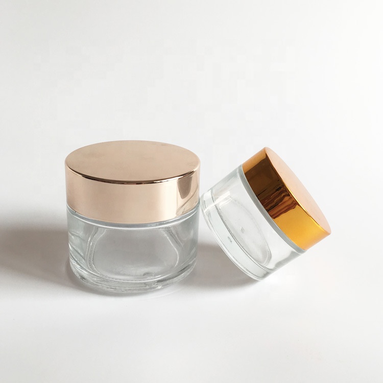 Empty OEM Cosmetic Containers Skin Care Cosmetic Cream Packaging Jar with gold and sliver lid