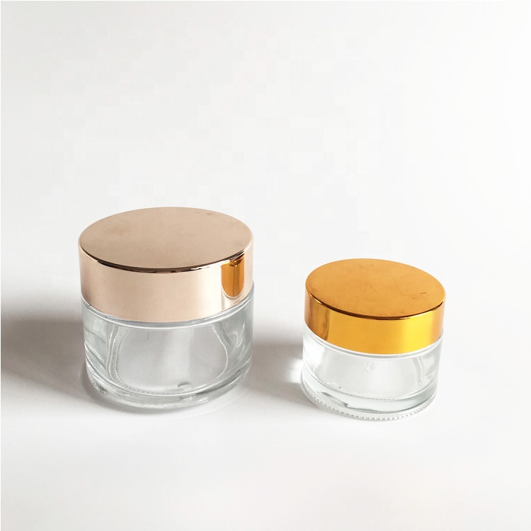 Empty OEM Cosmetic Containers Skin Care Cosmetic Cream Packaging Jar with gold and sliver lid