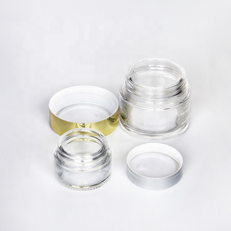 Empty OEM Cosmetic Containers Skin Care Cosmetic Cream Packaging Jar with gold and sliver lid
