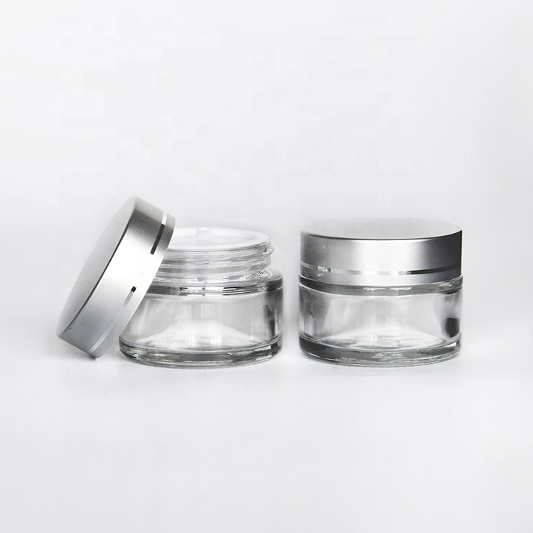 Empty OEM Cosmetic Containers Skin Care Cosmetic Cream Packaging Jar with gold and sliver lid