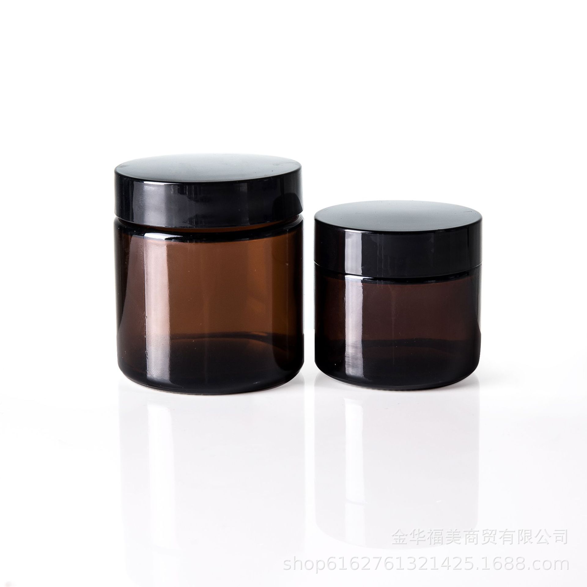 Empty Organic Packaging Screw lid Wide mouth Flat Cosmetic 60ml glass jars