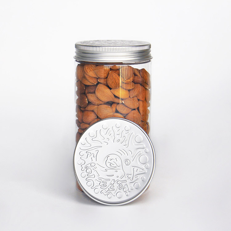 Empty PET 6 oz Round Clear Refillable Plastic Jar with Gold Lid