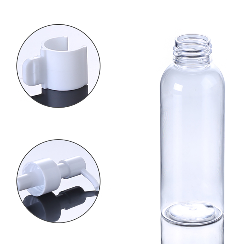 Empty PET21 Clear Plastic Lotion Bottle,100ml 250ml with White Pump Cover