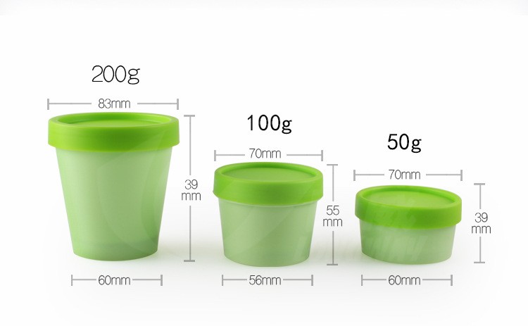 Empty PP plastic product 10g 20g 30g 50g 100g 200g black yellow pink pp plastic facial cream jar