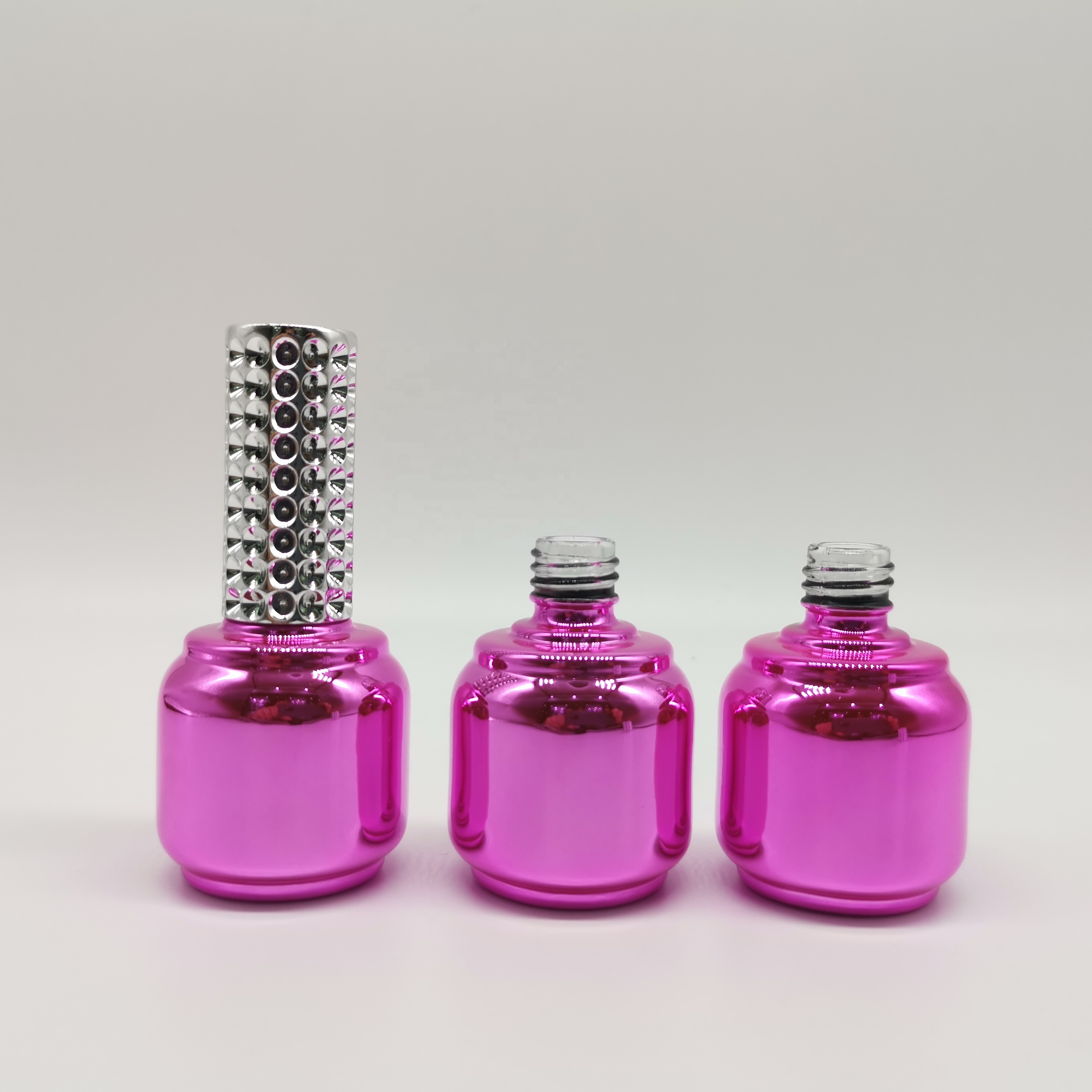 Empty Pink Nail Polish Bottles With Label 13 ml
