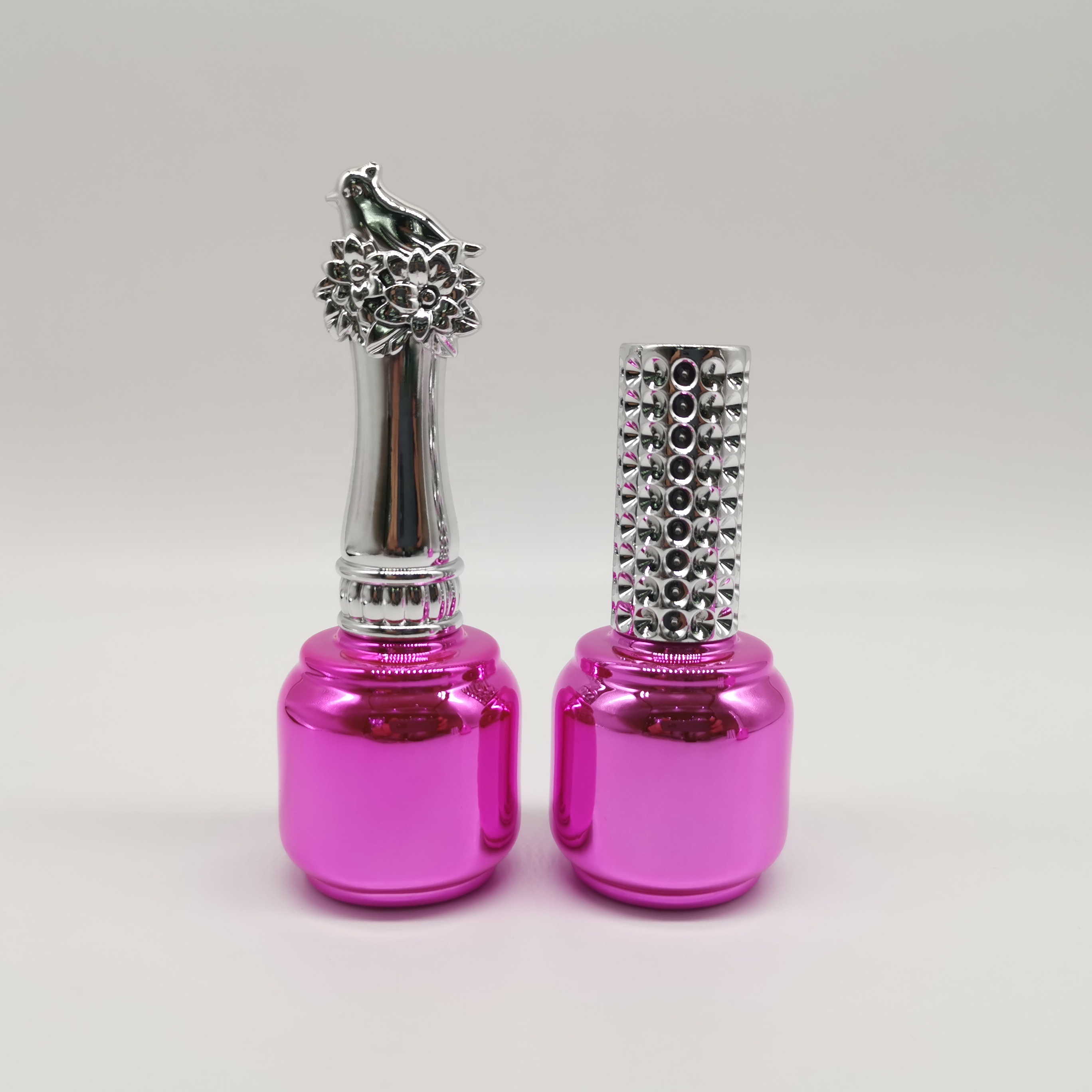 Empty Pink Nail Polish Bottles With Label 13 ml