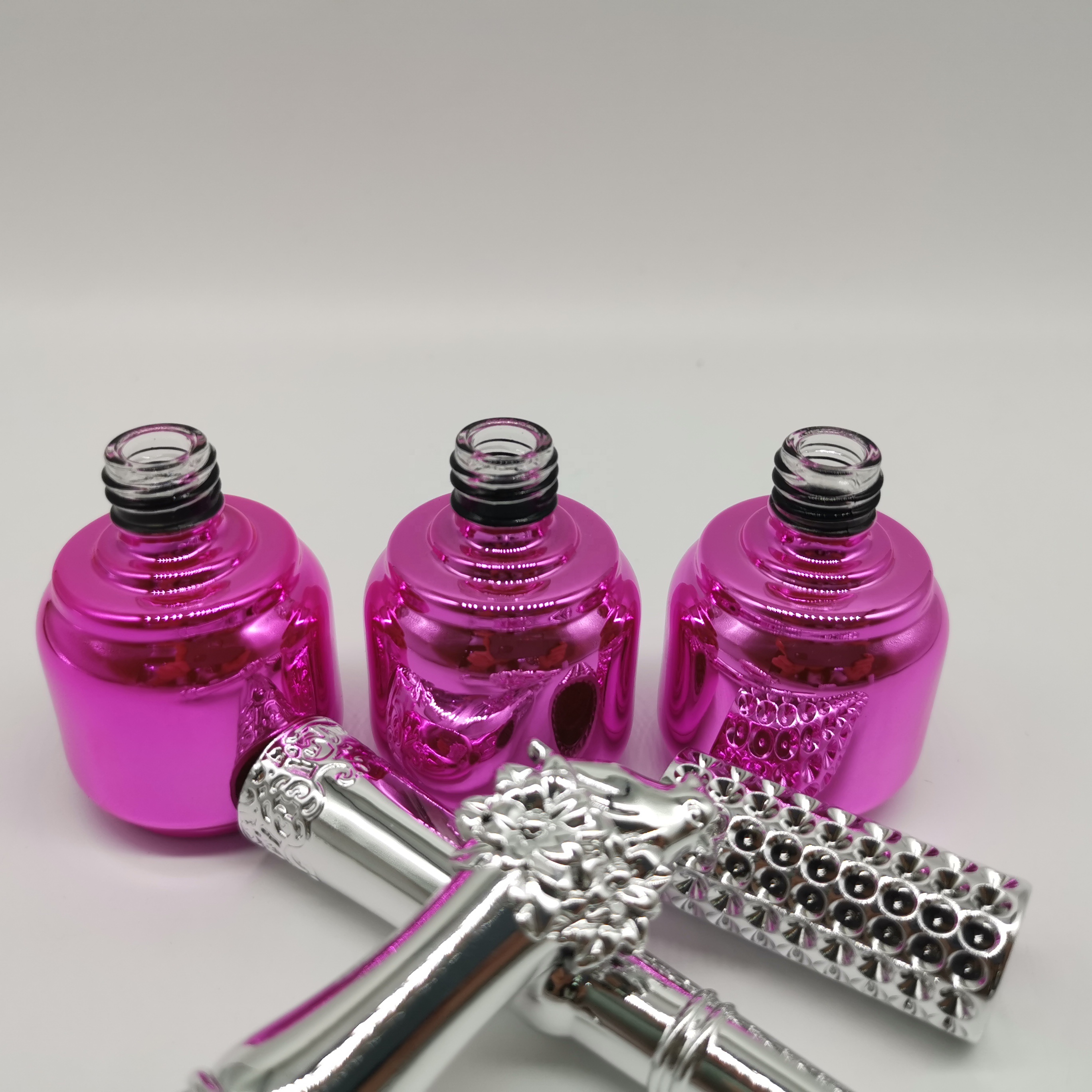 Empty Pink Nail Polish Bottles With Label 13 ml