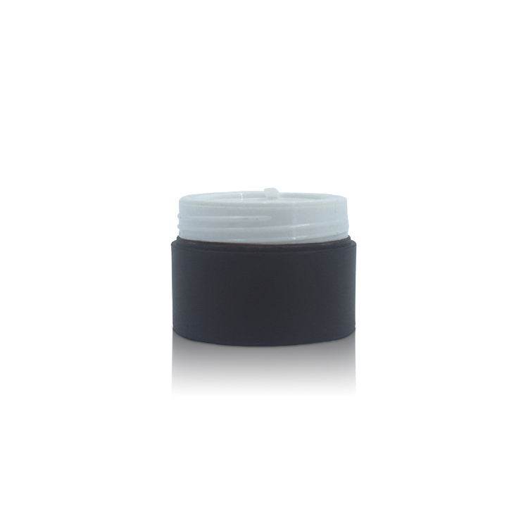 Empty Plastic Black 30g Round Eye Cream Skincare Product Packaging Jar with Golden Line Screw Cap