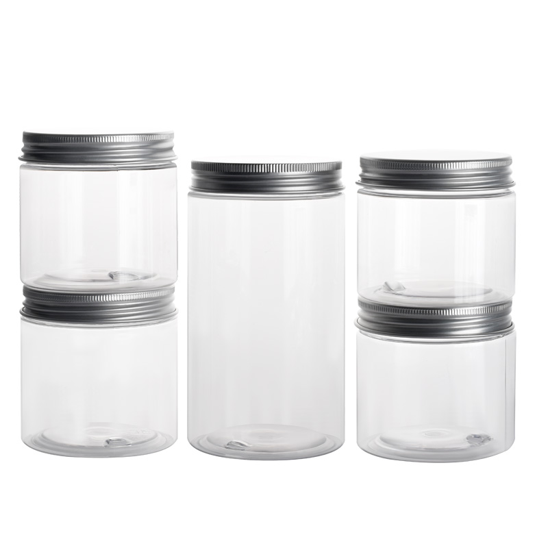 Empty Plastic Cosmetic Container 1oz 2oz 4oz 5oz 8oz 10oz Cosmetic Packaging PET Plastic Clear Jars