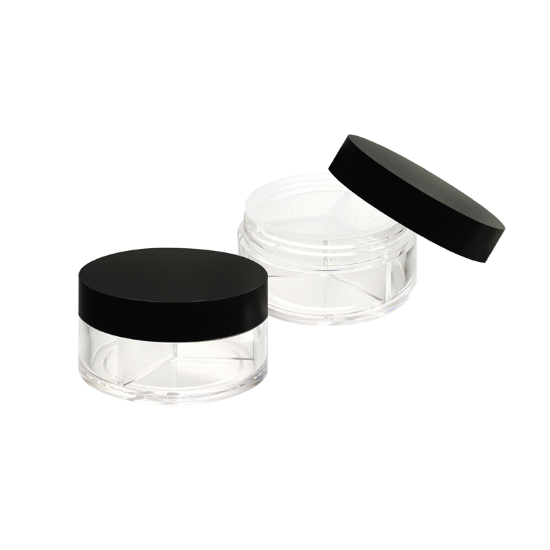 Empty Plastic Cosmetic Packaging Loose Powder Plastics Jar cosmetic containers with sifter