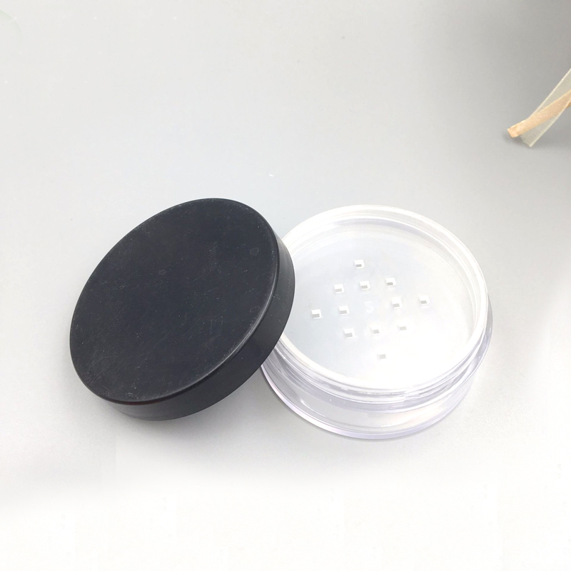 Empty Plastic Cosmetic Packaging Loose Powder Plastics Jar cosmetic containers with sifter