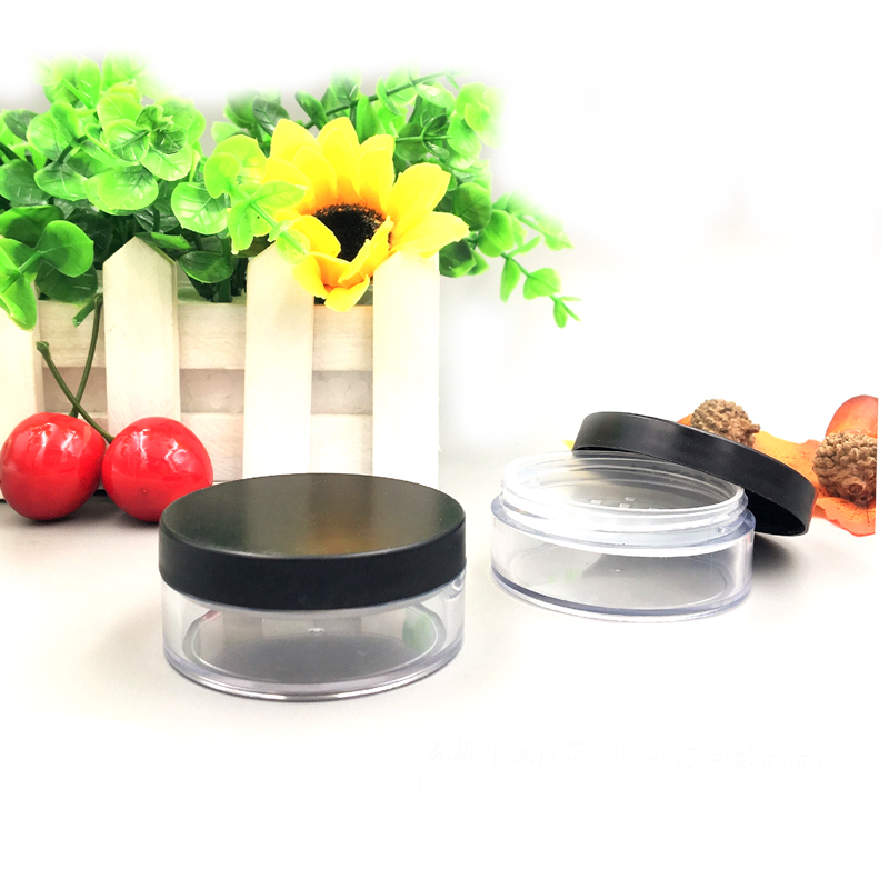 Empty Plastic Cosmetic Packaging Loose Powder Plastics Jar cosmetic containers with sifter