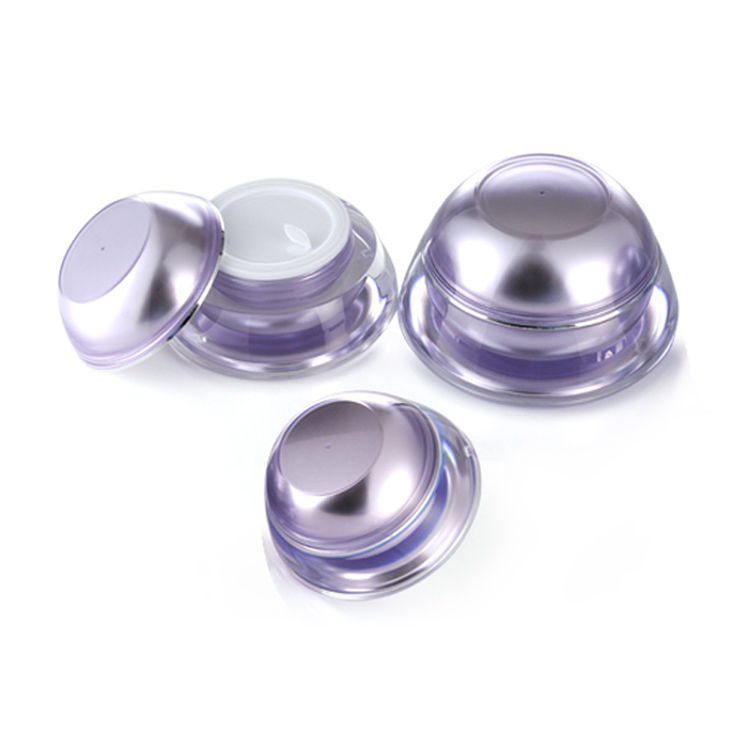 Empty Plastic Jars Fashion Design Two-wall Crystal Acrylic Wide mouth plastic lid Round Inner PP Jar