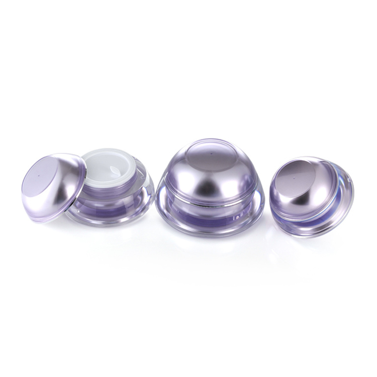 Empty Plastic Jars Fashion Design Two-wall Crystal Acrylic Wide mouth plastic lid Round Inner PP Jar