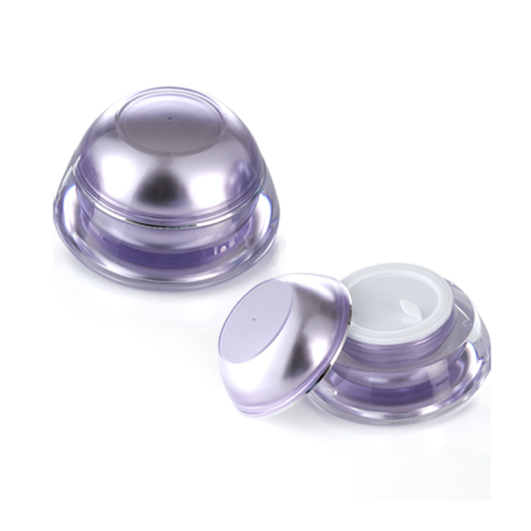 Empty Plastic Jars Fashion Design Two-wall Crystal Acrylic Wide mouth plastic lid Round Inner PP Jar